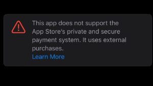 Apple tests EU by adding scare screens to apps using third-party payments