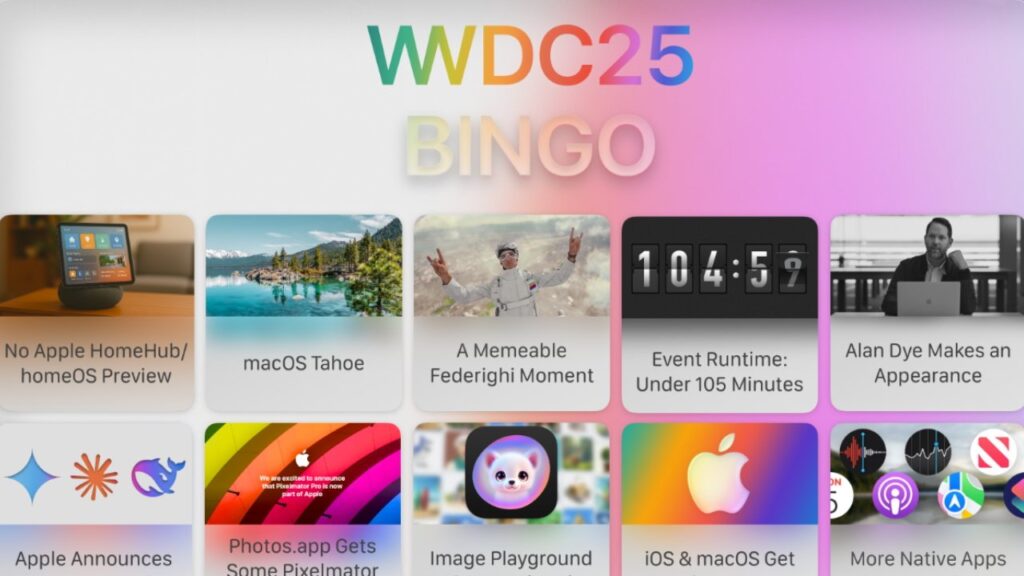 Play along with the WWDC 2025 bingo game Play along with the WWDC 2025 bingo game