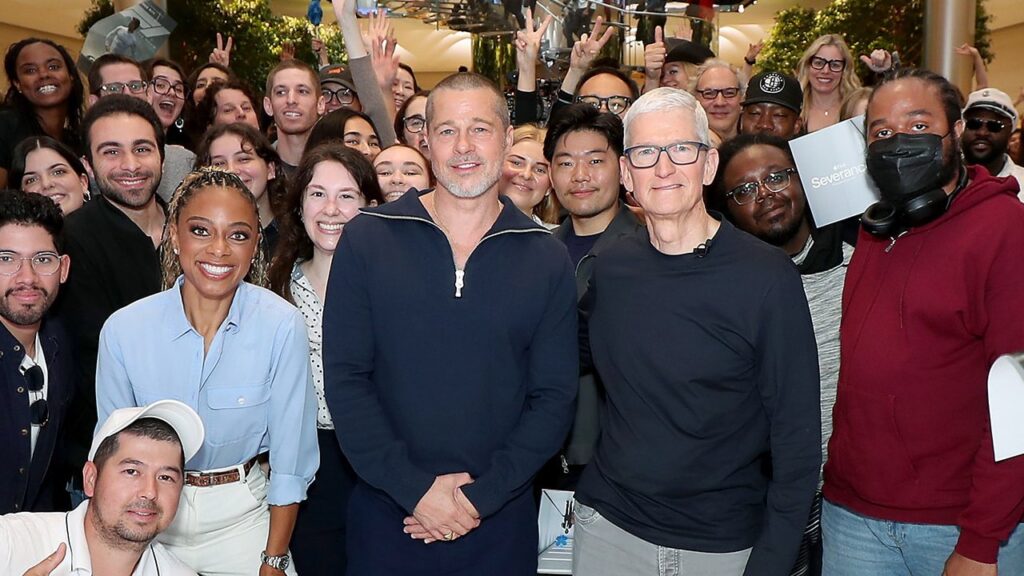 Brad Pitt and Tim Cook gatecrash ‘Severance’ event to promote ‘F1’ Brad Pitt and Tim Cook gatecrash ‘Severance’ event to promote ‘F1’