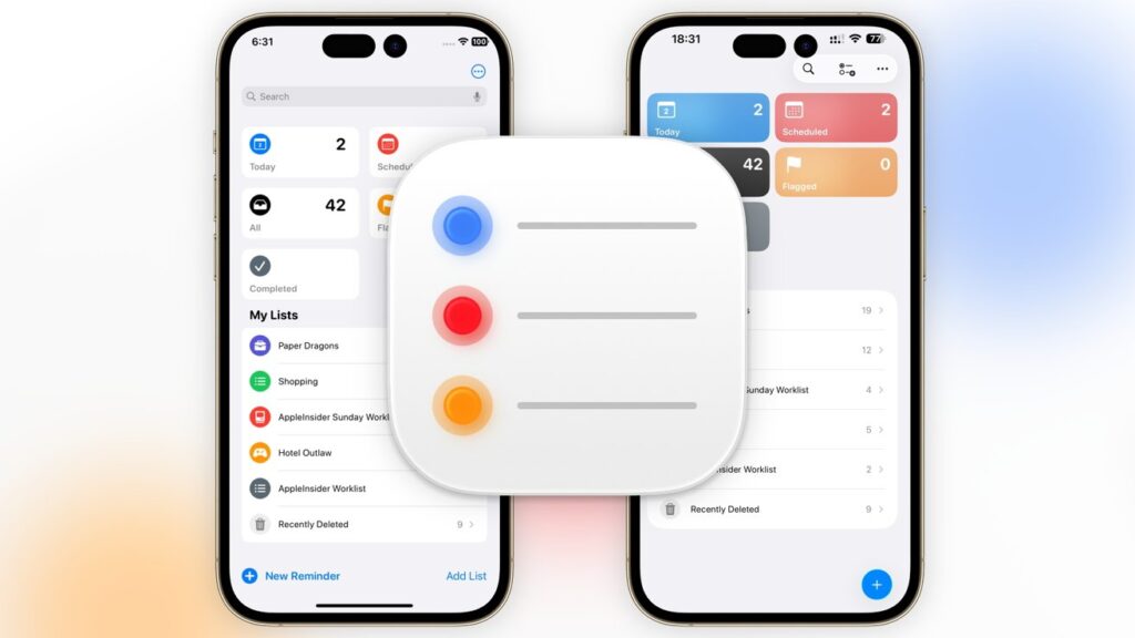 Reminders iOS 26 vs iOS 18: Liquid Glass, Apple Intelligence, and new Lists