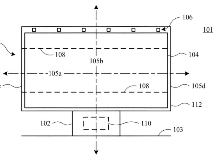 Future Mac displays could automatically bend to present the best viewing angle