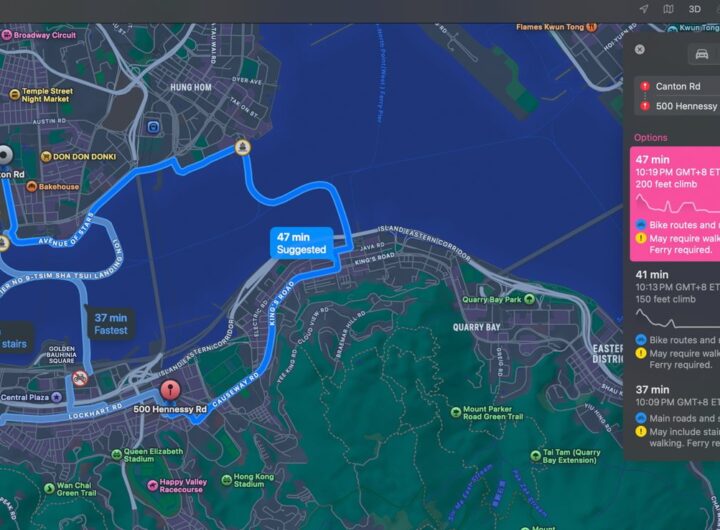 Apple Maps now helps cyclists navigate Hong Kong and Taiwan streets