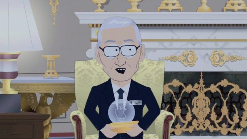 Tim Cook’s gift to Trump is mocked by ‘South Park’