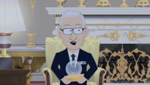 Tim Cook’s gift to Trump is mocked by ‘South Park’