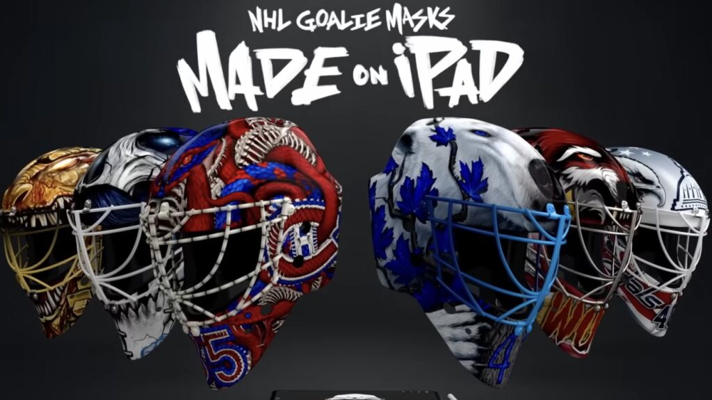 New Apple ad shows off NHL goalie masks designed on iPad