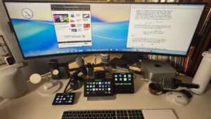 How we worked in 2025: William’s desk and wide monitor