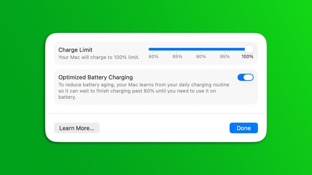 macOS Tahoe 26.4 adds a charge limit slider to preserve your MacBook battery