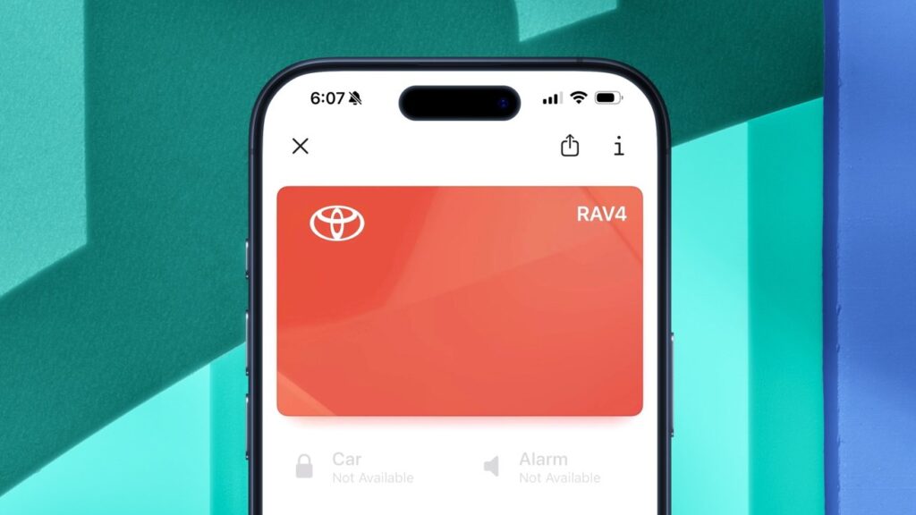 Apple Car Key support now available on the 2026 Toyota Rav4