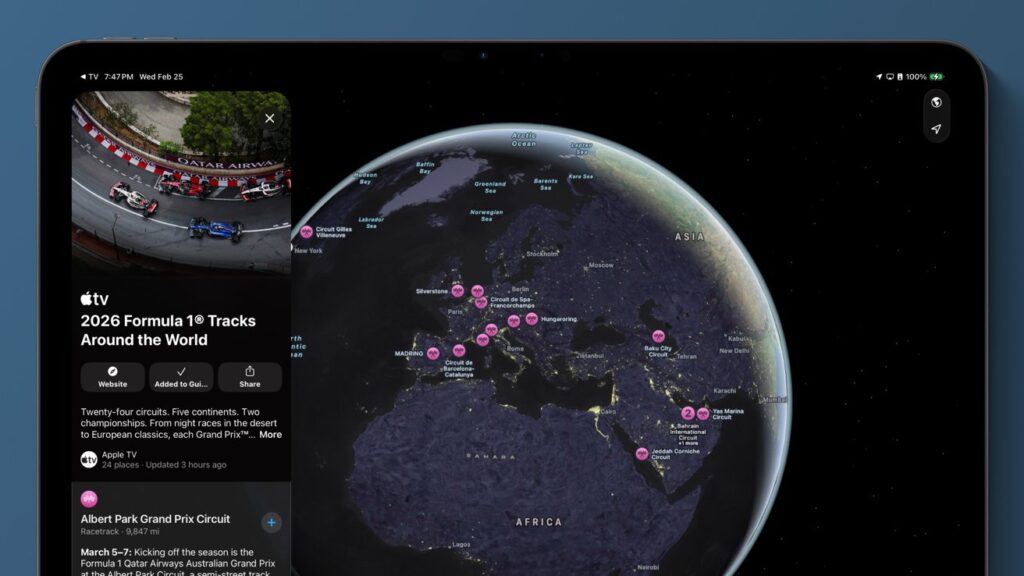 Experience F1 tracks with 3D art in Apple Maps ahead of each race