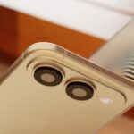 Close-up of a gold smartphone