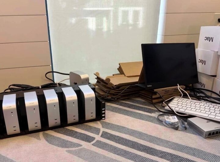 Giant Mac mini cluster powers Overcast podcast transcripts without the cloud